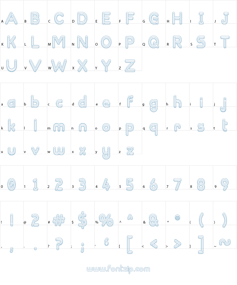 Zapped Sticks Font Character